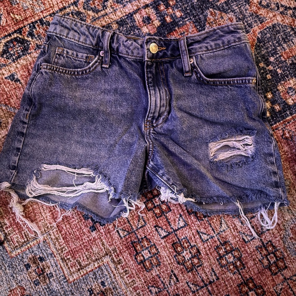 Forever 21 Blue Distressed Jean Shorts